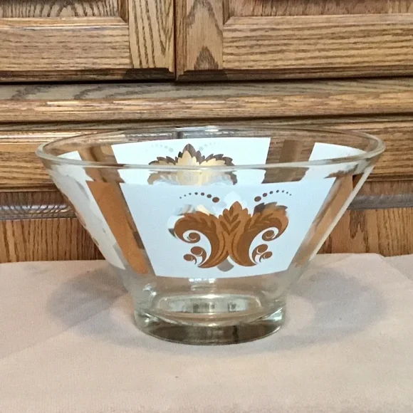 -Vintage Mid Century Fleur De Lis Motif Bowl - Picture 2 of 8